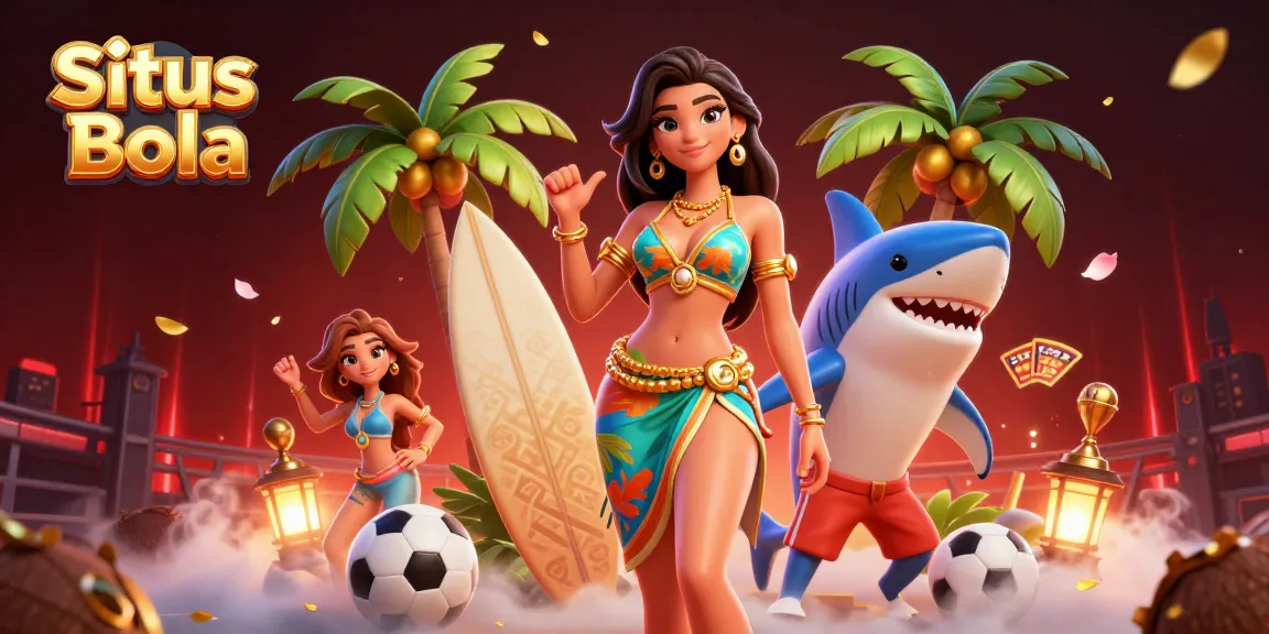 Situs Bola sports betting action scene with vibrant characters and dynamic gameplay elements