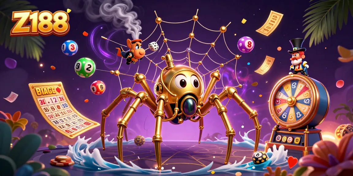 Experience exhilarating gameplay at Z188 with vibrant visuals of casino elements and charming characters.