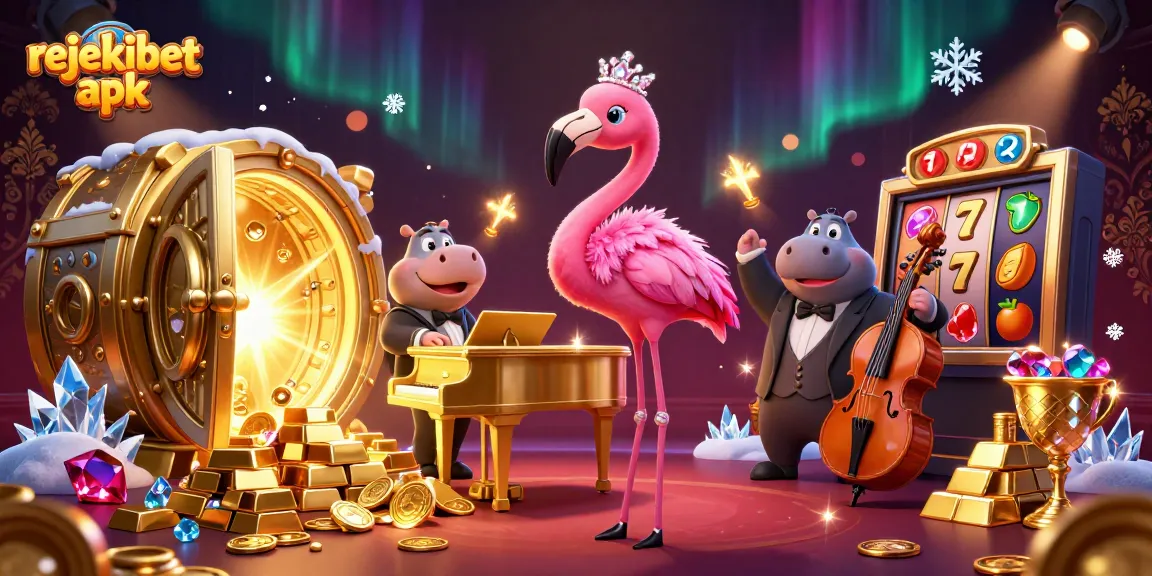 Experience the excitement of rejekibet apk with slots and golden treasures in a vibrant 3D scene