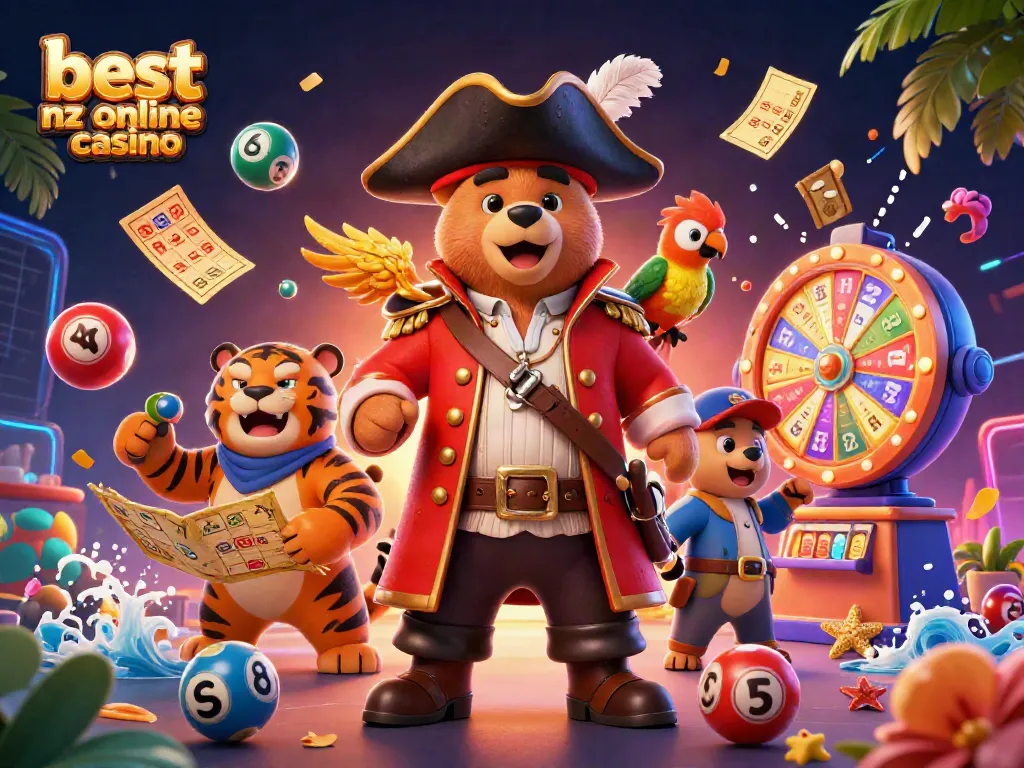 Winning big at the best nz online casino with vibrant characters and exciting game elements.