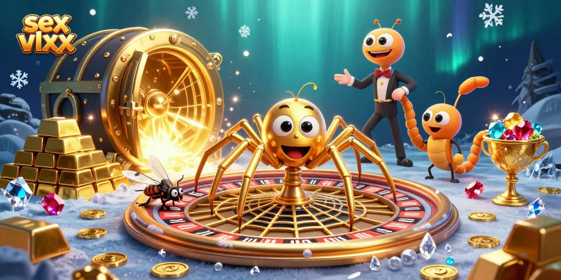 Experience thrilling bets in a 3D casino with spider, fly, and croupier in action, sex vlxx.