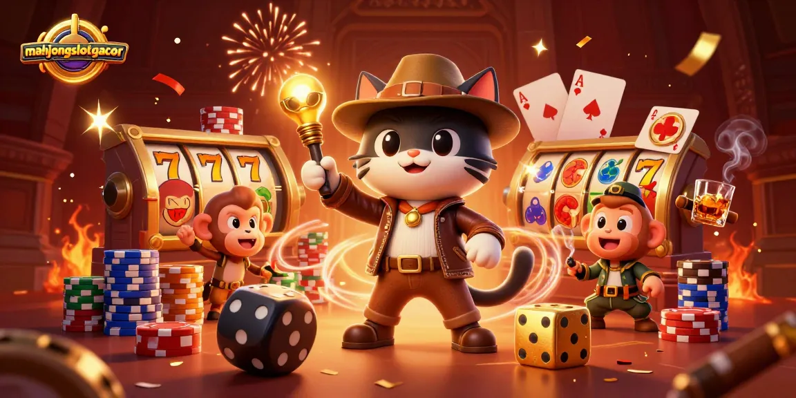 Experience exhilarating moments with mahjongslotgacor in this vibrant 3D casino adventure illustration.