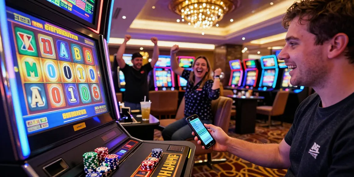 Permainan slot gacor yang seru dengan pemain merayakan kemenangan di kasino modern.