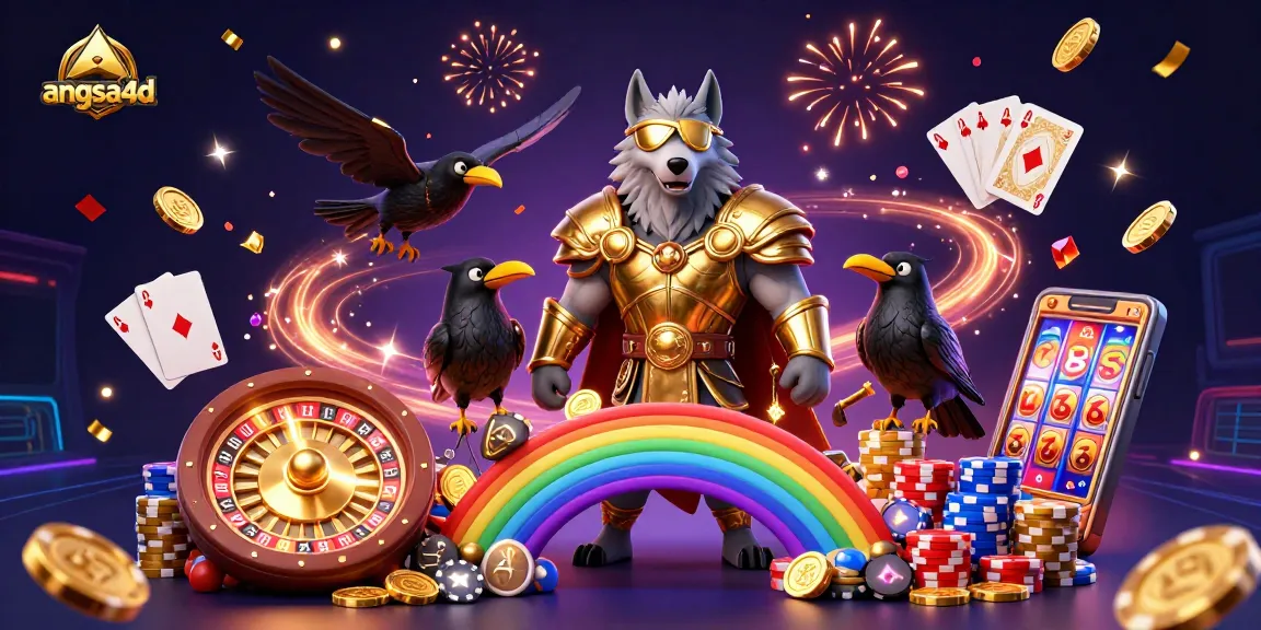 Experience the thrill of angsa4d with a vibrant casino scene featuring Odin and colorful game elements.