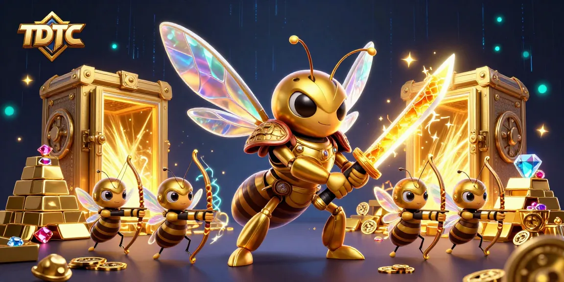 Engage in TDTC's gaming realm with a golden hornet samurai and dynamic casino treasures!
