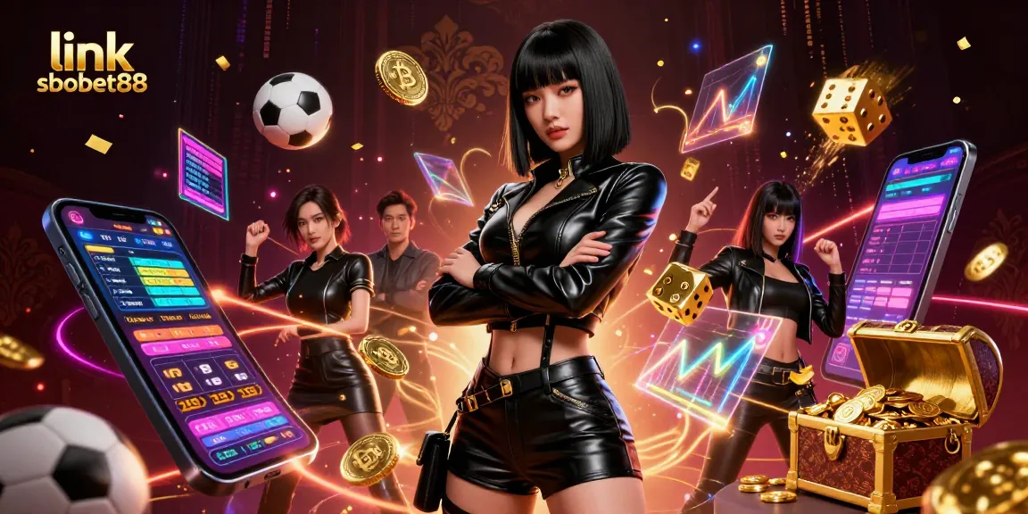 Engage with dynamic sports betting action through link sbobet88, showcasing thrilling betting slips and vibrant stadium elements.