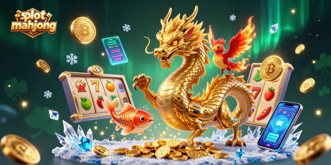 Engage in slot mahjong for exciting wins alongside a dragon, phoenix, and koi fish.