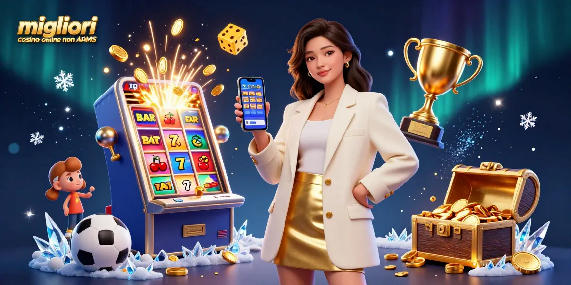Interagisci con i migliori casino online non AAMS attraverso un'illustrazione digitale di casinò emozionante e colorata.