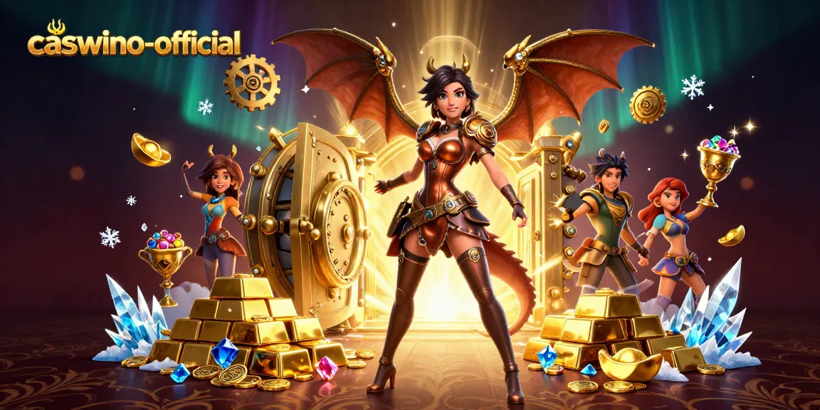 Experience the excitement at caswino-official with vibrant 3D casino elements and treasures.