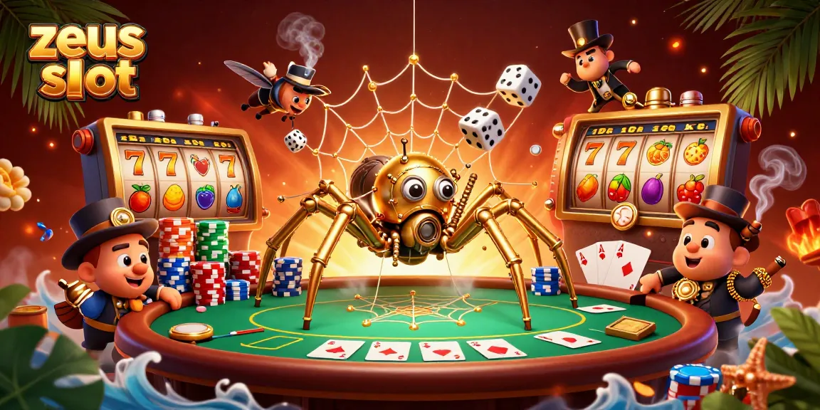 Experience the zeus slot excitement with steampunk elements in a vibrant casino scene.