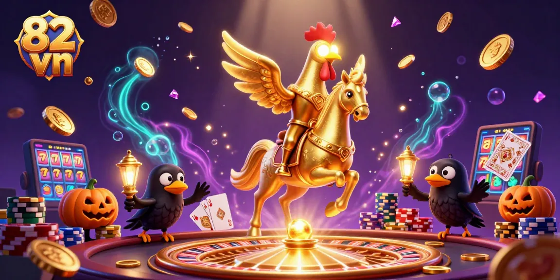 Experience exciting wins at 82 vn with a dynamic casino scene filled with golden coins and lucky symbols.