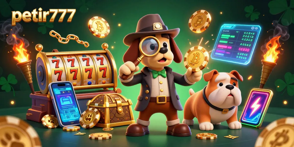 Engage with petir777 through an exciting detective-themed casino adventure illustration.