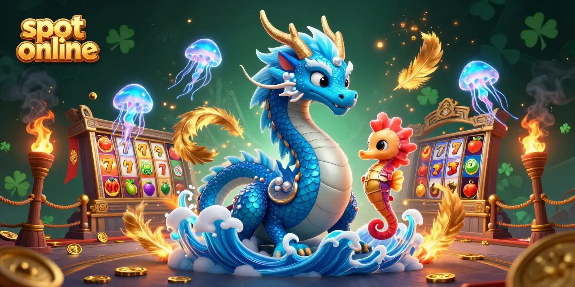 Spin the reels with slot online featuring a water dragon, seahorse knight, and vibrant symbols.