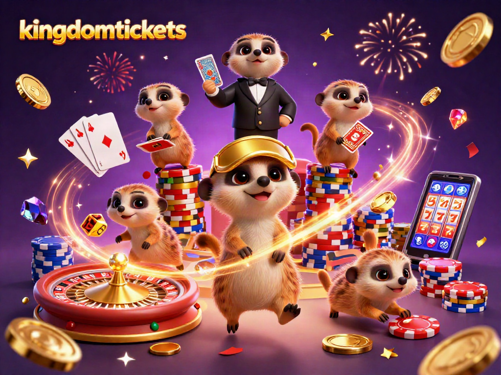 kingdomtickets mengelola kasino dengan meerkat beraksi dan banyak koin emas berterbangan