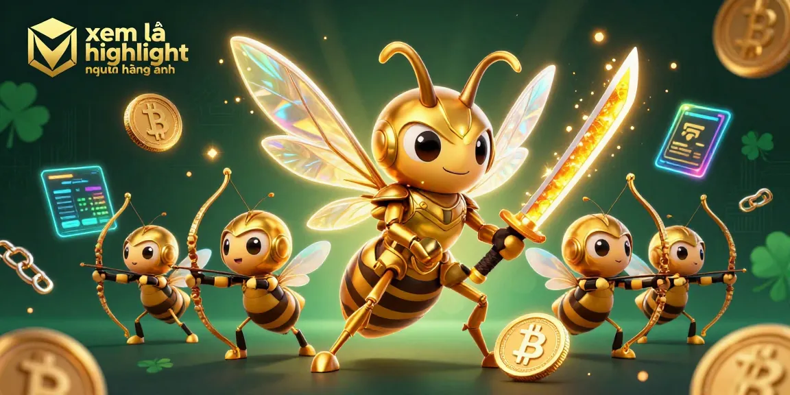 Watch xem lại highlight ngoại hạng anh with exciting visuals of golden hornets and crypto coins.