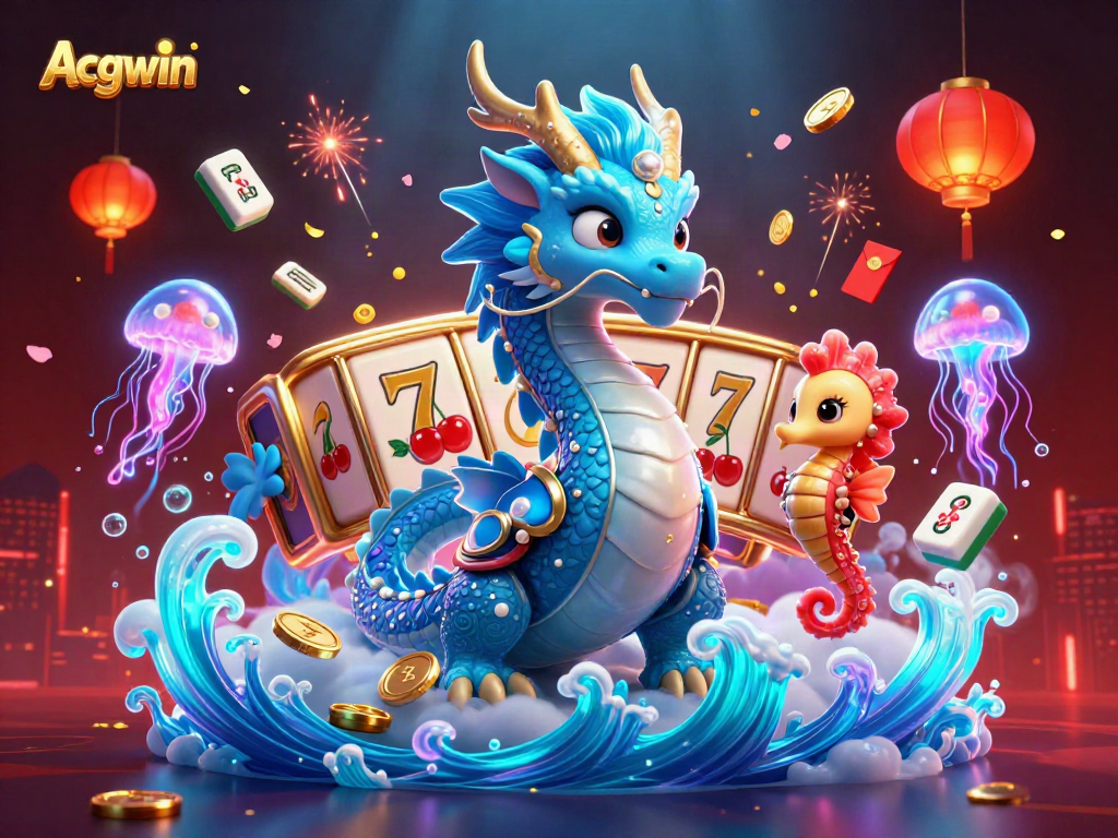 Experience Acgwin's enchanting online casino world with vivid 3D characters and slot elements in vibrant detail.