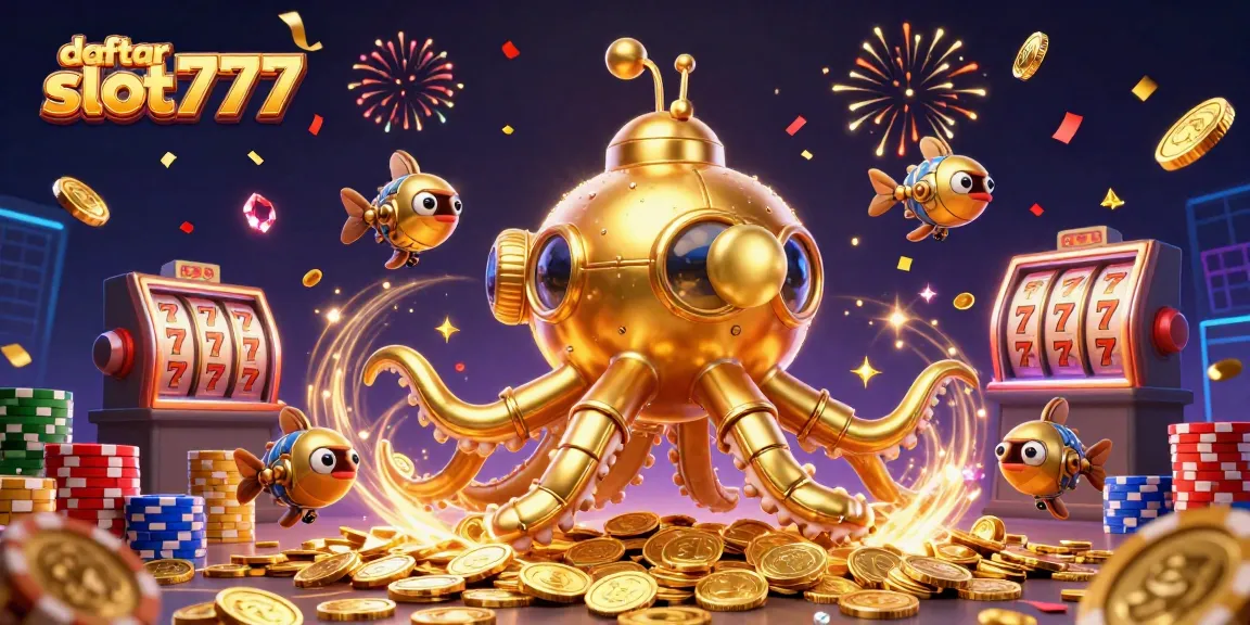 Experience daftar slot777 with a captivating kraken submarine and dazzling slot machine action.