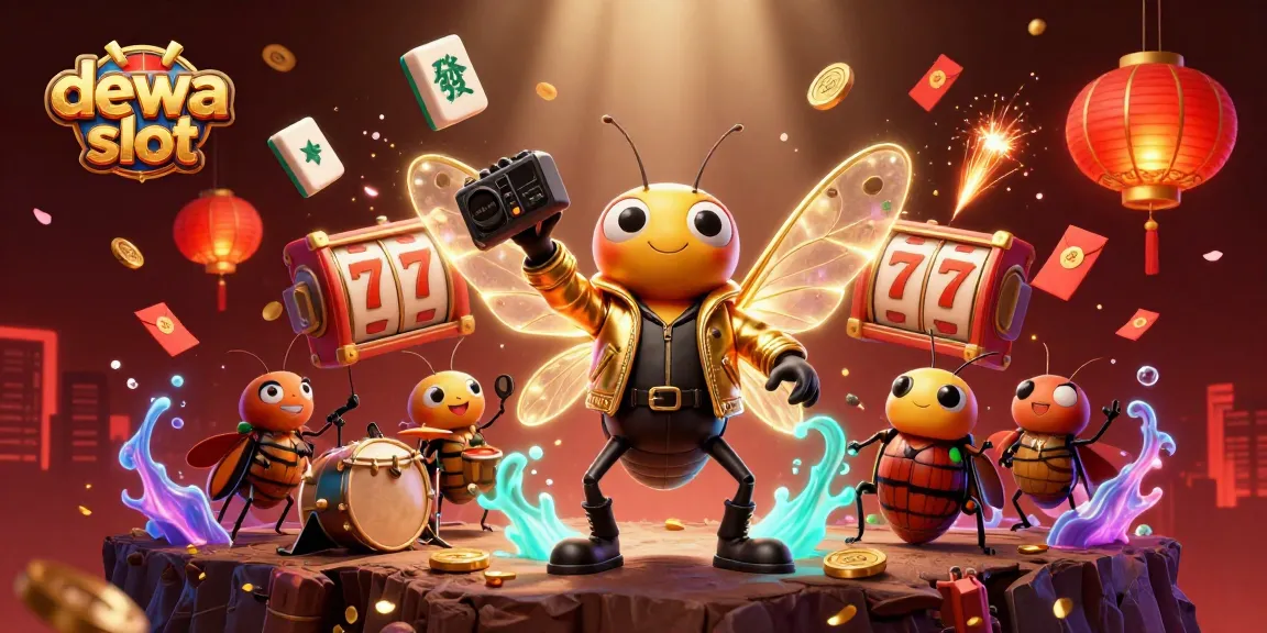 Menangkan dewa slot dengan gambar dinamis dari cicada rock star dan elemen permainan kasino yang menarik.