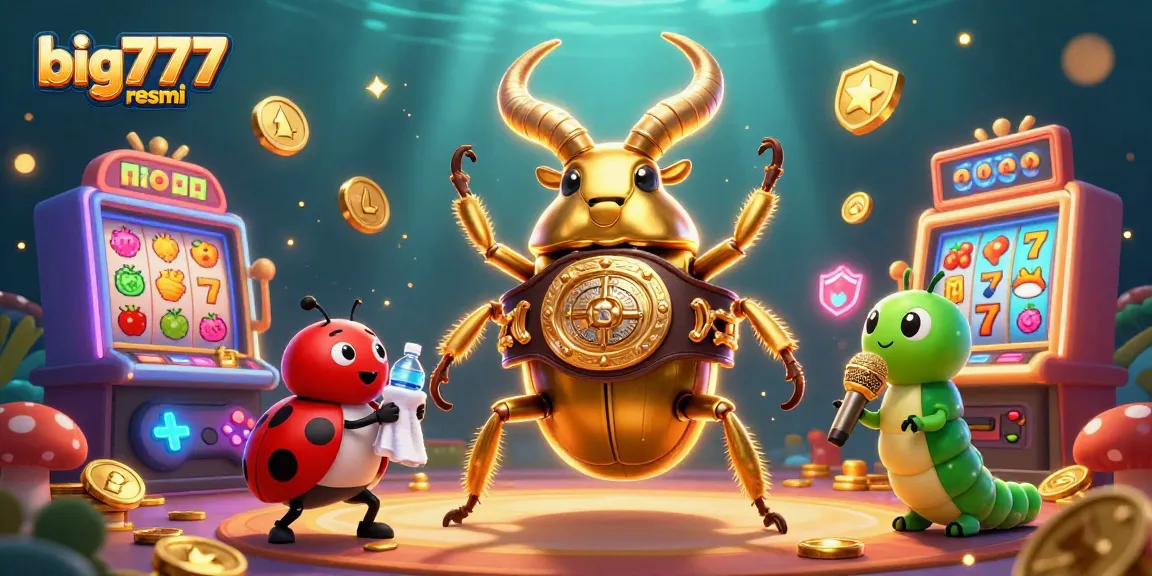 Spin and win at big777 resmi with a colorful 3D casino scene featuring vibrant slot machines and animated characters.