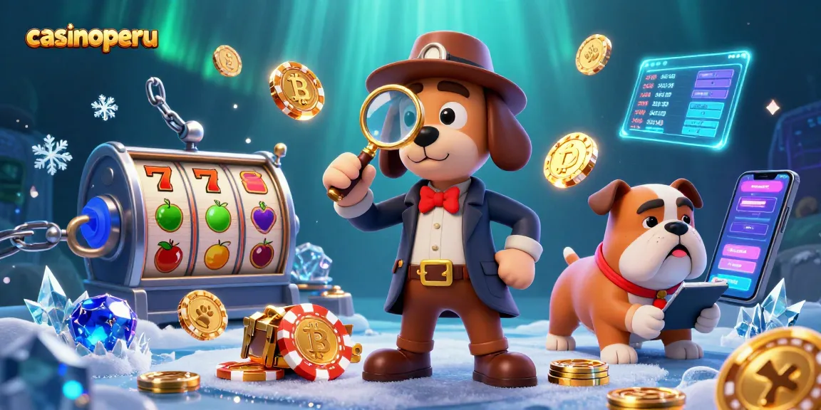 Descubre los mejores juegos en casinoperu con un perro detective y elementos de casino.