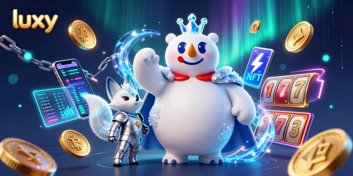 Experience the luxy slot action with the ice king polar bear and silver fox in a vibrant 3D world.